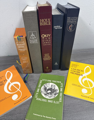 Church Hymnals & Bible Mixed Lot Worship Psalter Books NKJV etc Booklets Antique