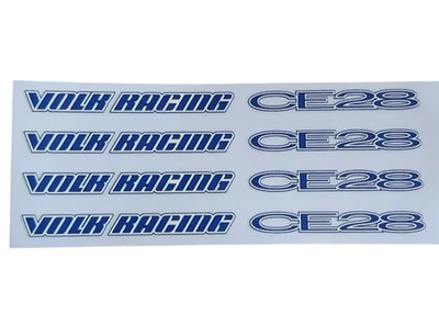 4PCS RIM STICKER RAYS VOLK RACING CE28 BLUE 14'' to 17''