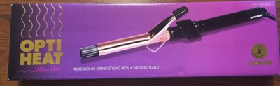Conair Professional Spring Style Curling Iron 24K Gold Plated Brand New