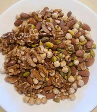 Mixed Nuts! Roasted Almonds, Hazelnuts, Pistachios, Walnuts - 14 - ounce package
