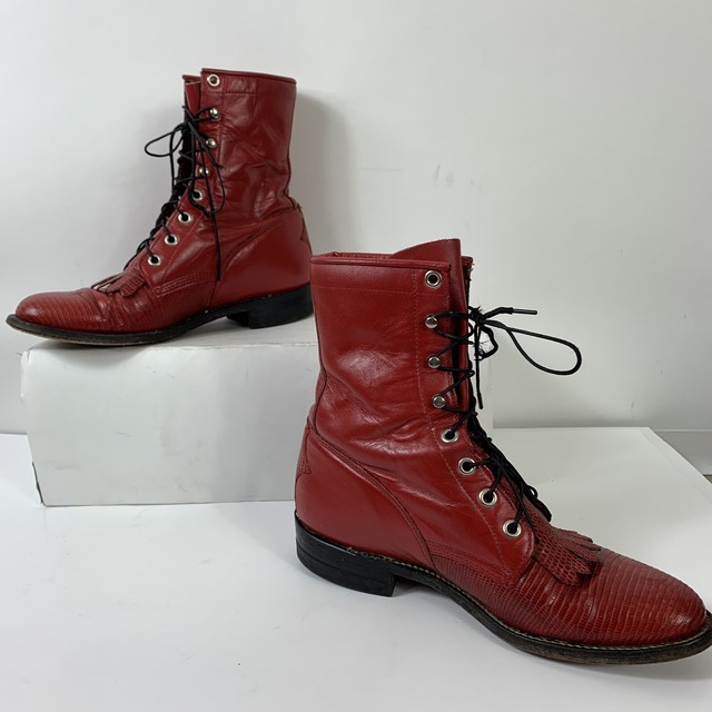justin lace up boots for women