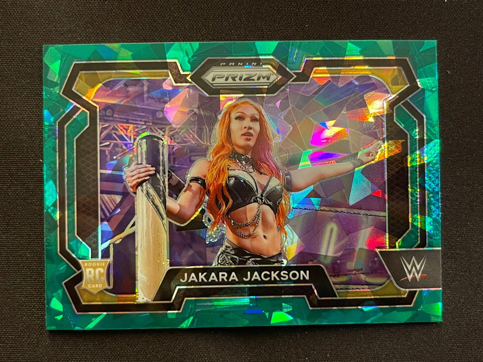 2024 WWE Prizm Jakara Jackson Green Cracked Ice (RC) #12