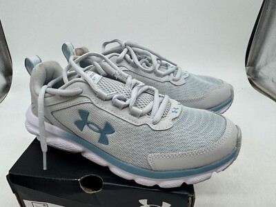 Under Armour Charged Assert 9 Sneakers Womens Halo Gray Lace-Up Low Top - 7
