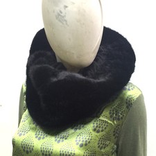 Eclà Collo Sciarpa Donna Nero Eco Pelliccia Collare Scaldacollo Mirella Matteini