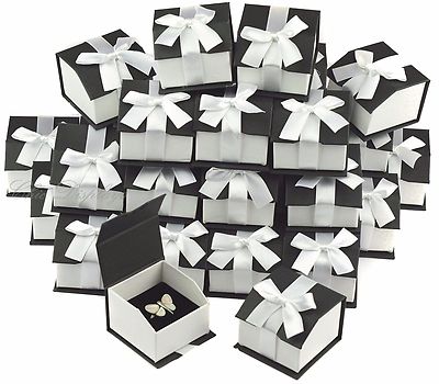 36pc Black Ring Gift Boxes for Ring Boxes Wholesale Ring Box Magnetic Ribbon Box