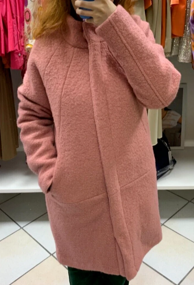 Cappotto donna ICHI effetto bouclè tg S rosa 3M Thinsulate insulation tasche - Imagen 2 de 4