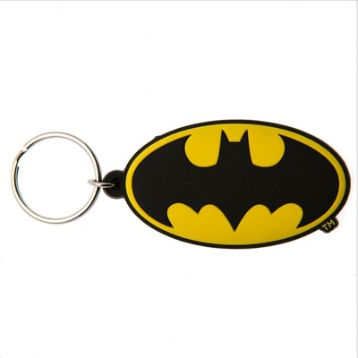 Batman Logo Schlüsselanhänger DC Comics Gummi Keyring Robin Joker Tasche Koffer Etui Anhänger