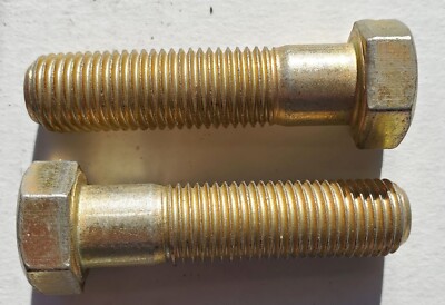 7/16-20 x 1-3/4'' Hex Bolt Yellow Chromate Zinc Grade 8 Cap Screw Fine Thread USA