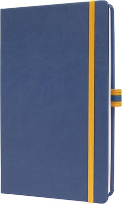 SIGEL LS104 linescape Notebook, Squared, Approx. A5, Blue, Yellow, hardcover, 17
