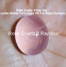 83 Carat Natural Rose Crystal Quartz 6 Ray Star Oval Shape Cabochon Gemstone
