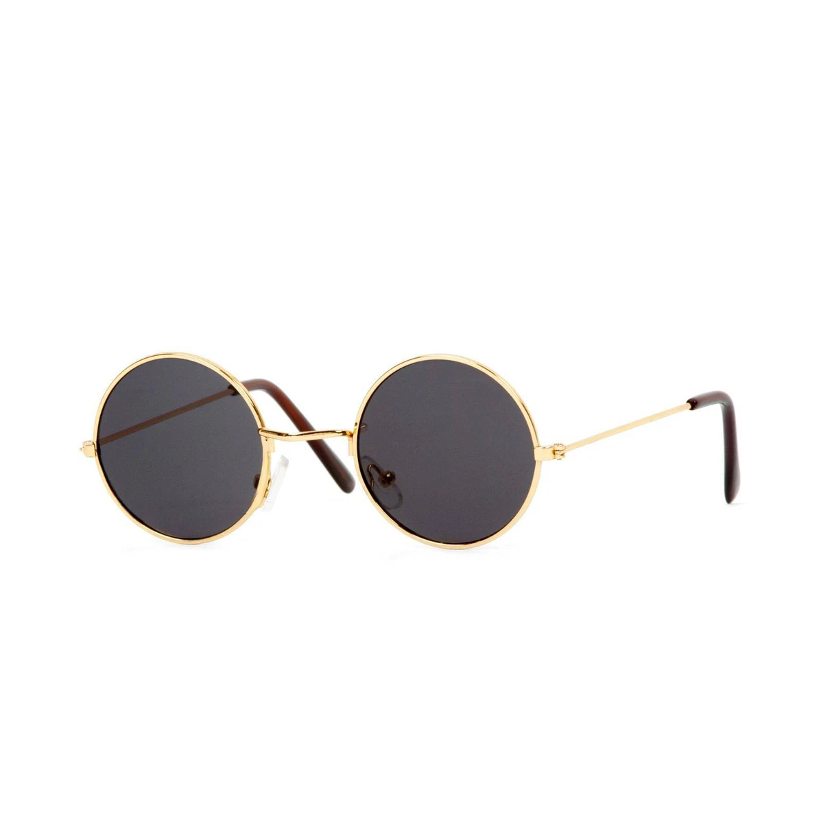 Round sunglasses gold top frame black lenses