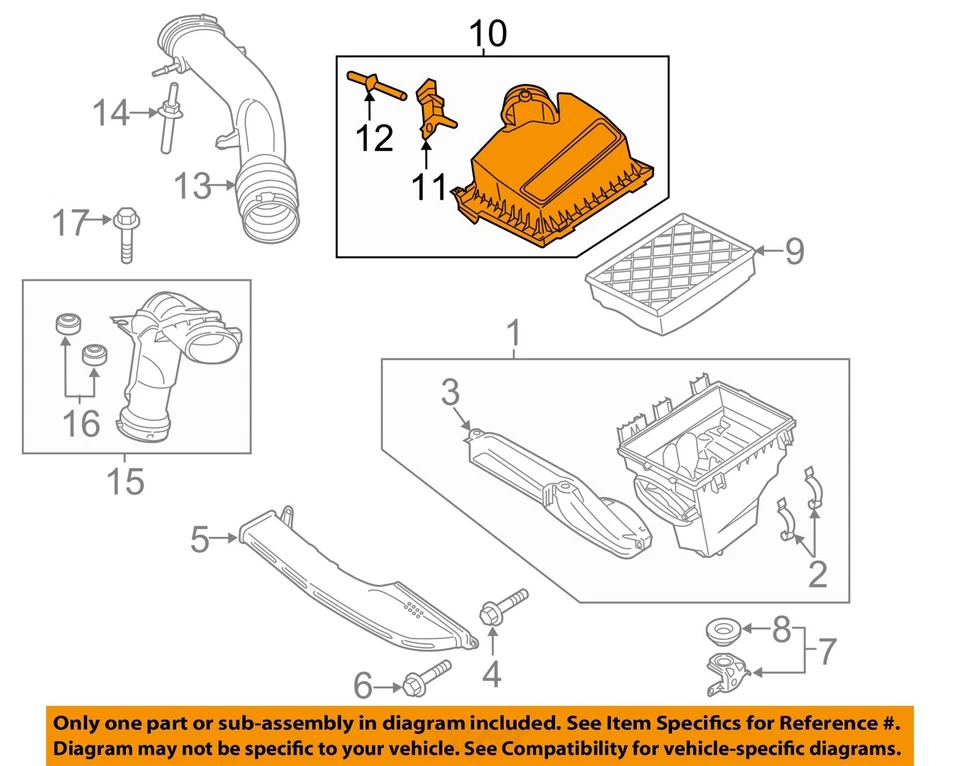 Used Air Cleaner Assembly fits: 2015 Ford Fusion 1.5L standard emissions Grade A - Image 3 of 4