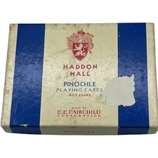 Vintage Haddon Hall, PINOCHLE Two deck Playing Cards E.E. Fairchild