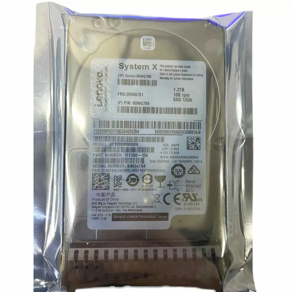 NEW 0WG7000 Lenovo 1.2TB 10K X3550 X3650 M5 X3850X6 hard drive SAS 12gb 00WG701 - Image 2 of 3