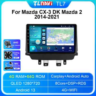 Android 13 Apple CarPlay Car Stereo Radio GPS For Mazda CX3 Mazda 2 DK 2015-2018