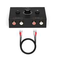 1 In 2 Out/2 In 1 Out RCA Stereo Audio Switch Stereo Audio Bi-Directional Switch