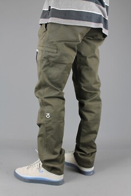 360Clothing Slim Straight Fit Twill Skate Pant Surf olive green trousers  90s new | eBay UK