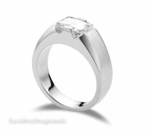 2.18CT Radiant Lab-Created Diamond East-West Men's Wedding Ring 14K Gold Finish - Picture 2 of 7