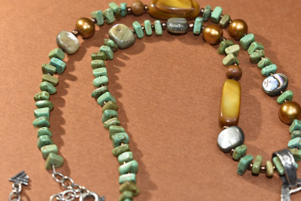 Silpada Howlite Shell Pearl Sterling Silver Necklace N1786  Retired! $89  - Image 4 of 4