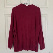 Classic Essentials Plus 22W/42 Fuchsia Pink Knit Acrylic Sweater USA Vintage