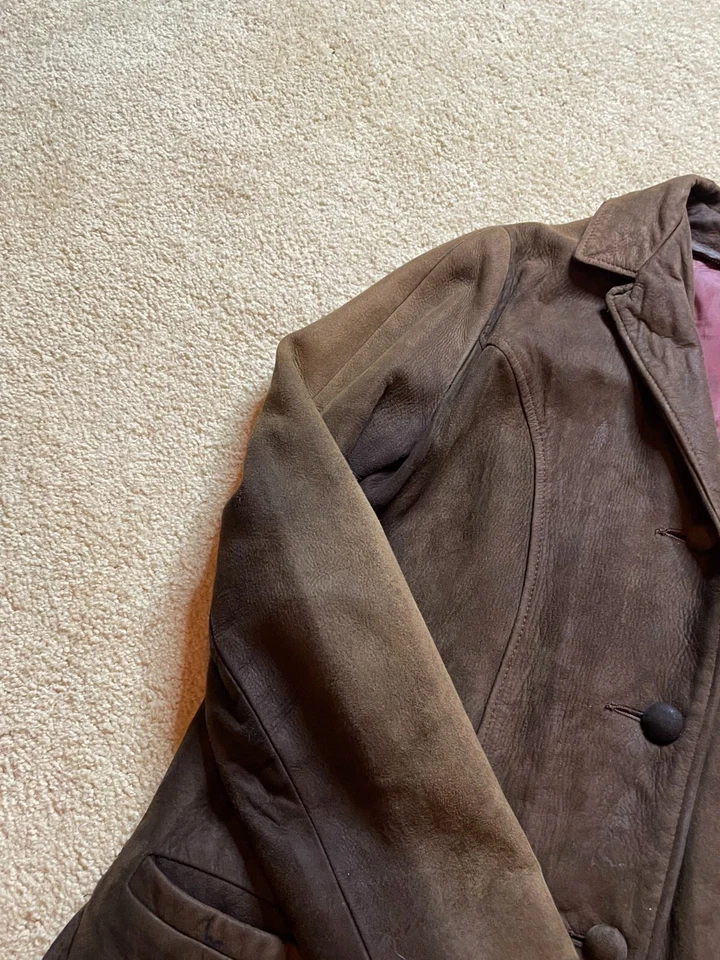 Chaqueta Blazer Vintage MCM 60s 70s Para Mujer Hippie Boho Cuero Gamuza Piel de Ciervo M Foto 4 de 4