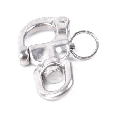 1*Swirl With Snap Sh?kel Panic Hook 70mm Eye Fork Stainless Steel Practical
