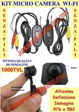 MICRO TELECAMERA CAMERA MINI MICRO CAM SPIA SPY A COLORI AUDIO MICROFONO WI FI