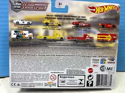 1/64 HOT WHEELS TEAM TRANSPORT 1972 PLYMOUTH CUDA FUNNY CAR RETRO