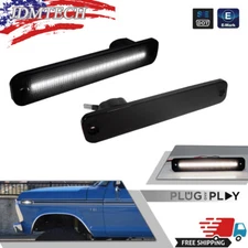 2x Smoke F/R White LED Side Marker Light For 1973-1979 Ford F150 Bronco F Series