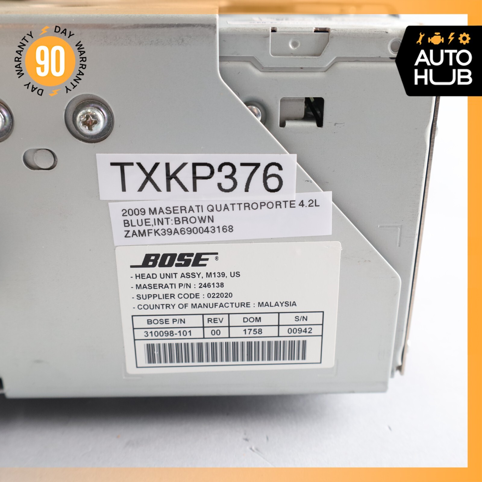 09-10 Maserati Quattroporte M139 Command Head Unit Navigation Radio OEM 72k
