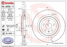 2x BREMBO Bremsscheibe Hinterachse u.a. für CADILLAC, CHEVROLET