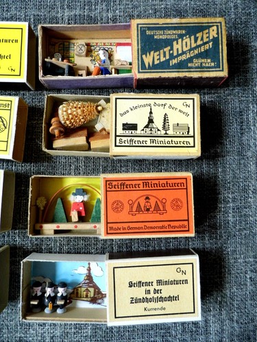 9 Seiffener Miniaturen - in der Zündholzschachtel - SAMMLUNG - ECHT ERZGEBIRGE - Bild 2 von 4
