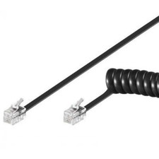 Intellinet Cavo telefonico spiralato 2mt RJ10 4P4C Nero