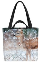 Rehkitz Reh Winter Schnee Tasche Weihnachten Hirsch Jagd Wild Wald Winterlandsc
