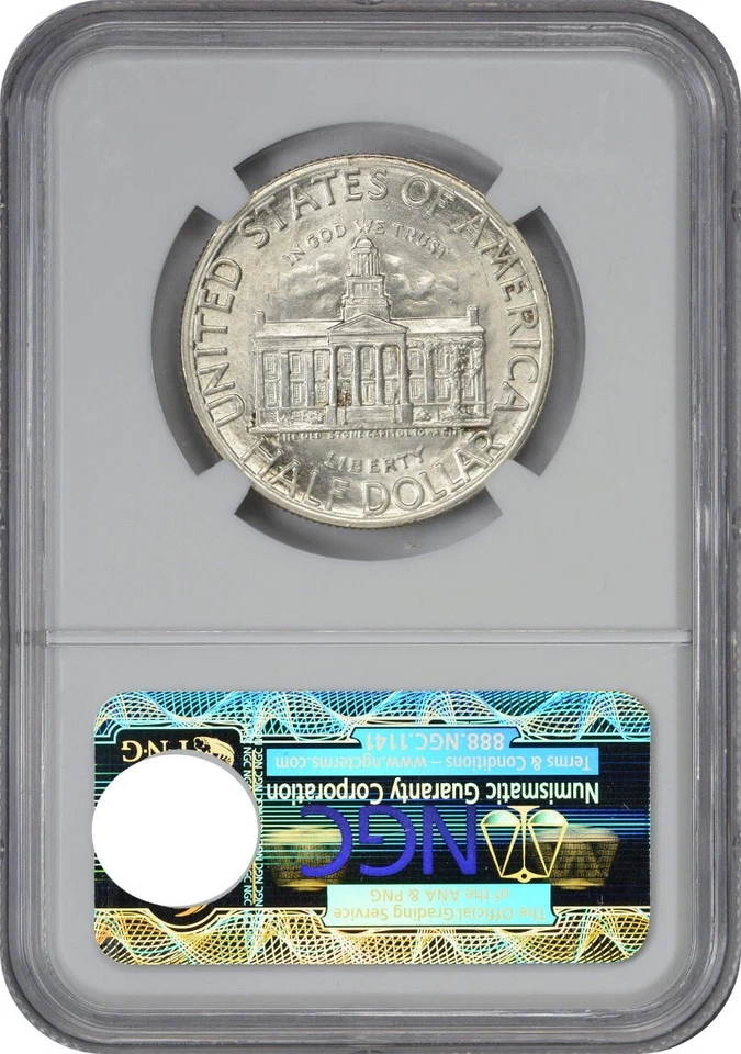 1946 Iowa Commemorative Silver Half MS65 NGC - Image 2 of 2