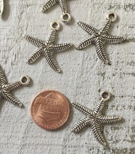 STARFISH CHARMS 9 pcs 1 x 1 - Craft Projects, Jewelry, DIY, Pendants, Beach