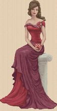 Elegant Lady Full Length Counted Cross Stitch  No. 1-156W