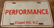 Performance Chevrolet Booster License Plate Chapel Hill North Carolina