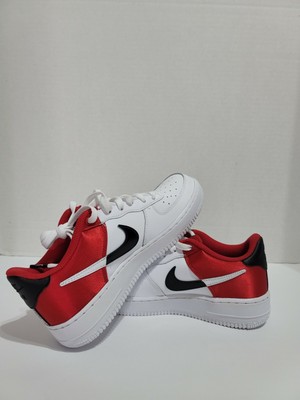 😍RARE🤩 Nike Air Force 1 LV8 1 GS AF1 NBA Red Satin White Black 6.5Y Women  8 | eBay