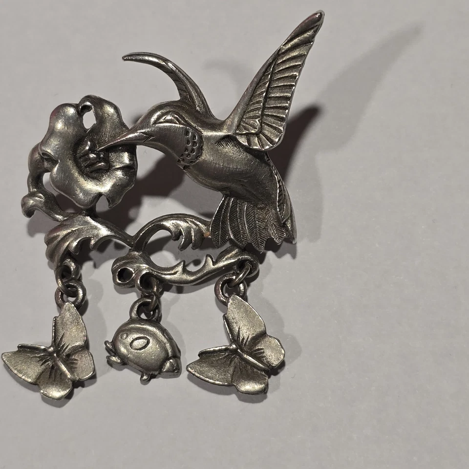 Lindsay Claire Designs LCD Peltre Colibrí Solapa Pin Broche Cuelga Foto 3 de 4