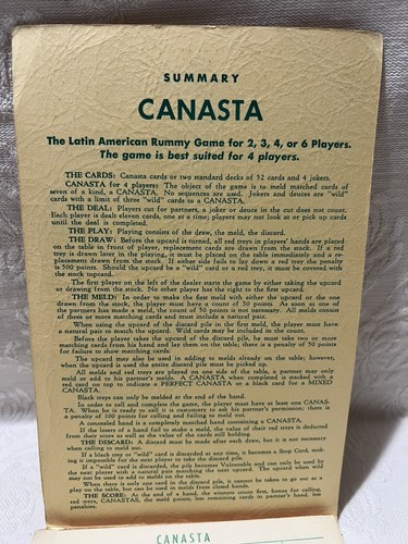 Vtg. CANASTA Lot-Canasta Cards-W/Box/Tray W/Box/Score Pad - Picture 21 of 24