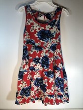 Girls Justice Floral Fit Flare Dress Size 10 Rayon