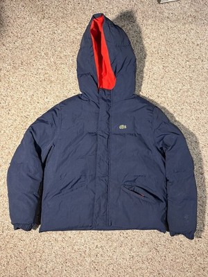 Lacoste Kids Navy Blue Hooded Puffer Jacket Size 10 (140cm)