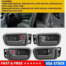 Front Rear Interior Door Handle & Bezel Left Right For Toyota Tundra Set Gray