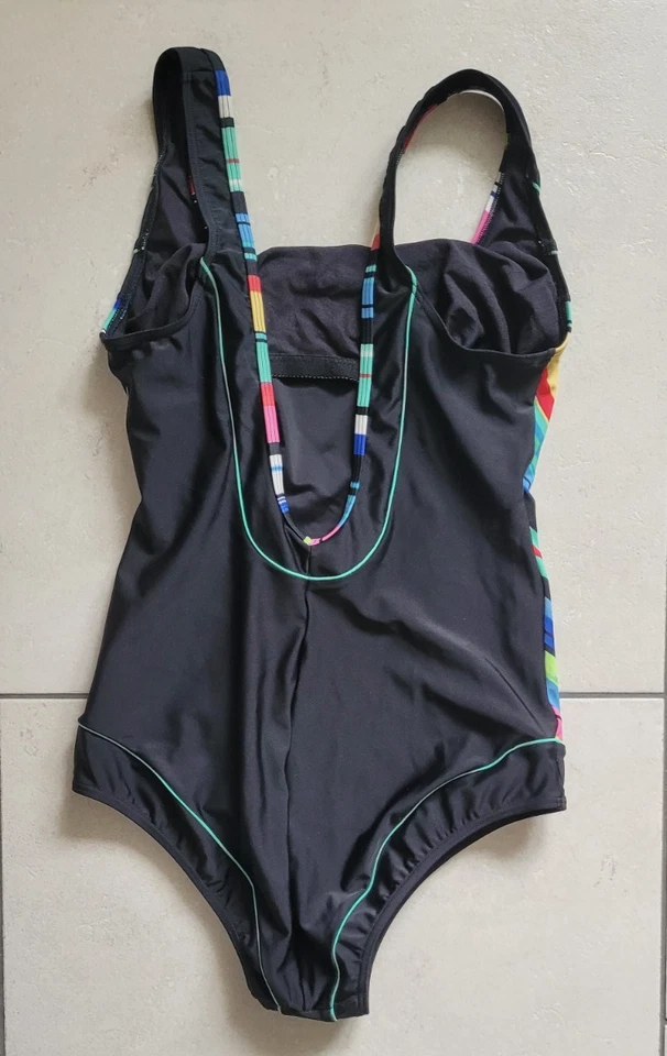 Badeanzug Sunmarin, Größe 42 Cup B, schwarz-bunte Streifen, top - Bild 2 von 3