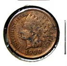 1900 INDIAN HEAD CENT - LOOKS UNCIRCULATED - THUMB PRINT ON OBV. - FREE SHIPPING