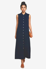 Vtg Valerie Stevens Merino Wool Maxi Dress Navy Blue Nwt Mother Of Pearl Vtg Valerie Stevens Merino Wool Maxi Dress Navy Blue Nwt Mother Of Pearl