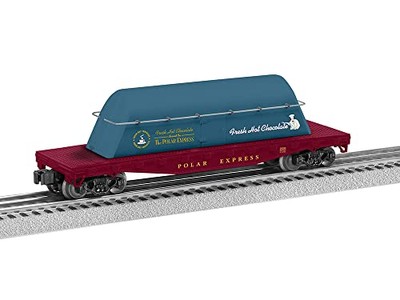Polar Express  Flachwagen mit heißem Kakaobehälter.