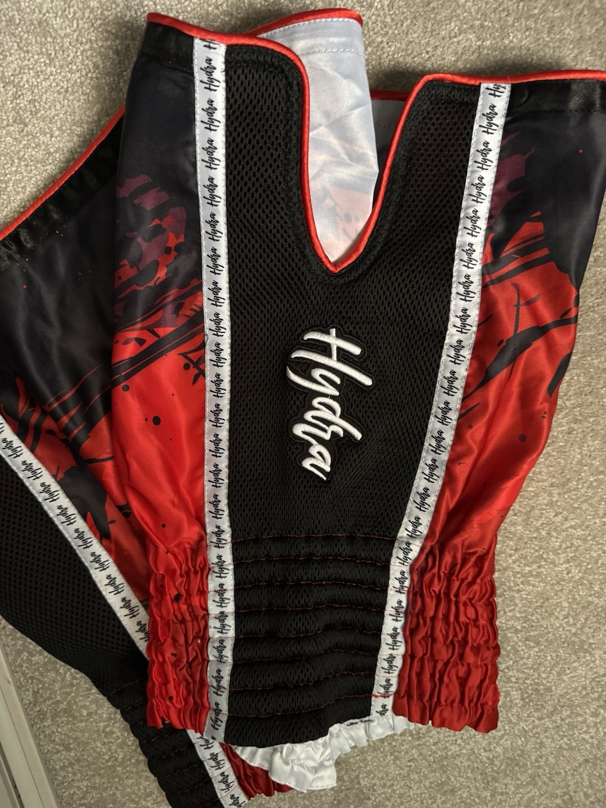 Hydra Raven Red Muay Thai Shorts Kick Boxing XL 4