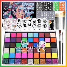 Face Paint Kit 54 Colors Water Based Professional Makeup Cosplay Party Halloween